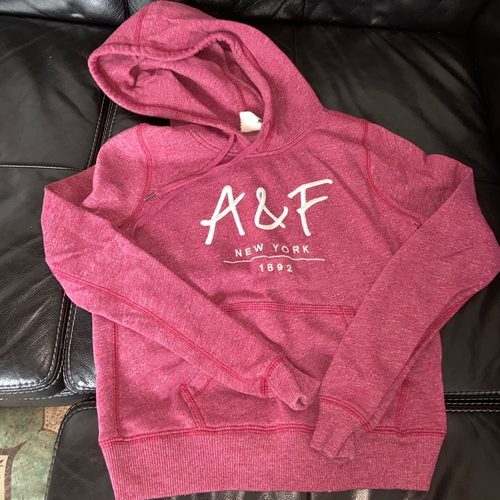 A&F Abercrombie & Fitch hoodie woman  red burgundy